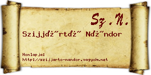 Szijjártó Nándor névjegykártya